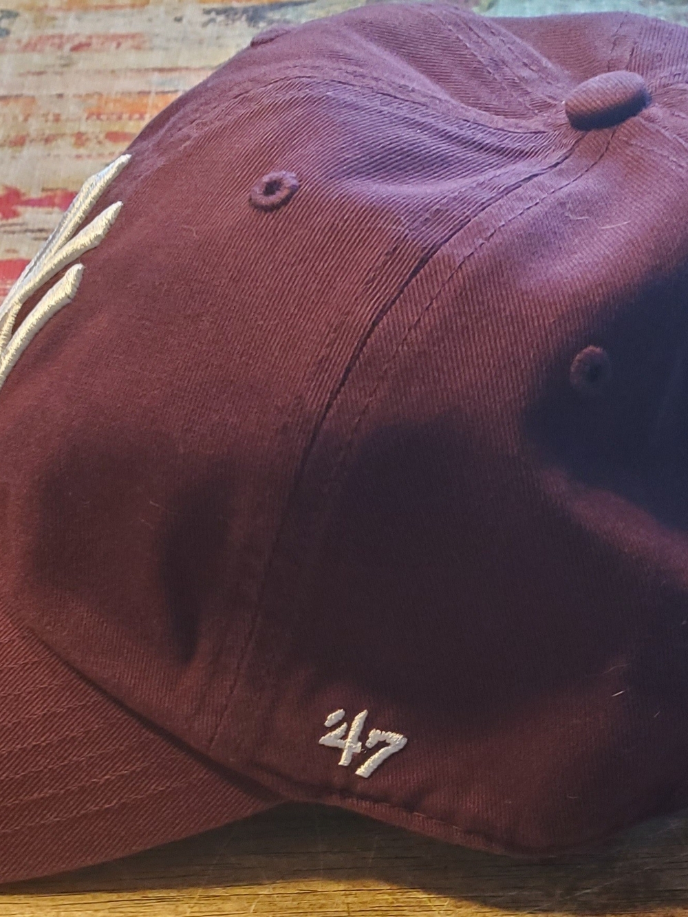 '47 Brand New York Yankees MLB Burgundy One Size Adjustable Clean Up Cap, NEW!! - Picture 4 of 8